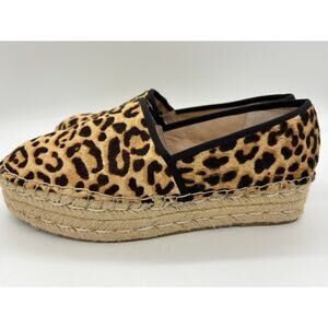 Steve Madden Alexia leopard print cow hair size 9 1/2 inches glam festival